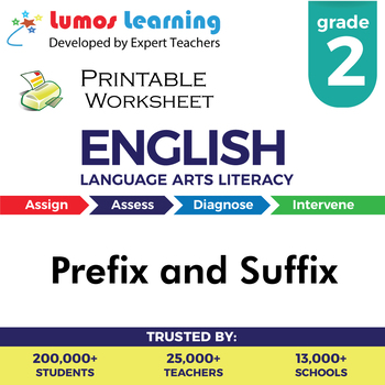 Preview of Prefix and Suffix Printable Worksheet, Grade 2