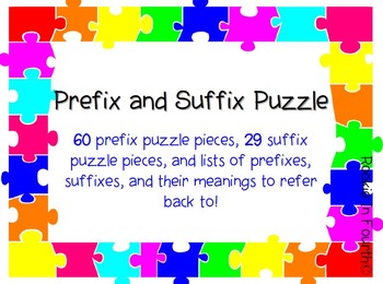 Preview of Prefix and Suffix Puzzle