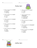 Prefix and Suffix Quiz Multiple Choice for kids