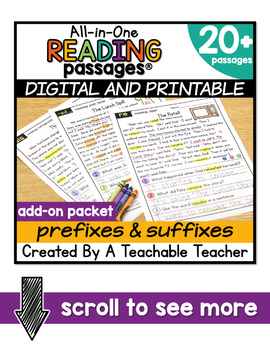 Prefix and Suffix Reading Passages ~ All-in-One by A Teachable Teacher