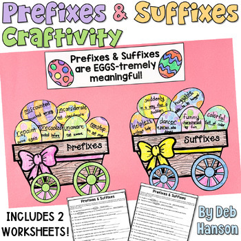 Preview of Prefix and Suffix Worksheets and Sorting Activity: Spring Bulletin Board