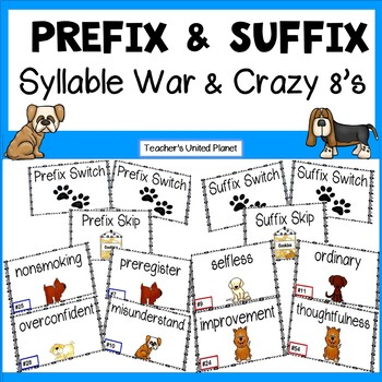 Preview of Prefix & Suffix Games, Activities & Task Cards + Easel - Science of Reading & OG