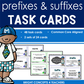 Preview of Prefixes and Suffixes Task Cards