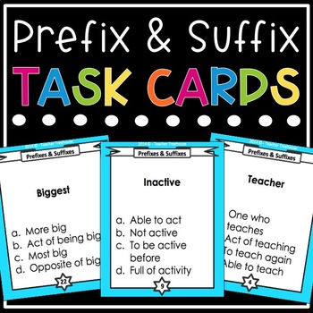 Preview of Prefix and Suffix Task Cards (48 Must Know Affixes!)