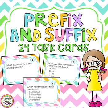 Preview of FREE Prefix and Suffix Task Cards