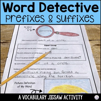 Preview of Prefixes and Suffixes - Word Detective Activity