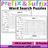 Prefix and Suffix Word Search: Fill-in-and-Find Puzzles