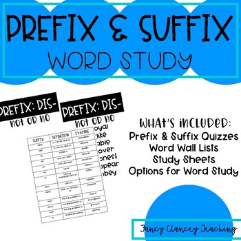 Preview of Prefix and Suffix Word Study