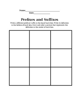 Preview of Prefix and Suffix Worksheet