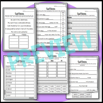 Prefix and Suffix Worksheets by Designed by Danielle | TpT
