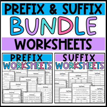 Preview of Prefix and Suffix Worksheets: Sorts, Matching, Cloze, Vocabulary, Writing, Read