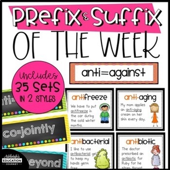 Preview of Prefix and Suffix of the Week