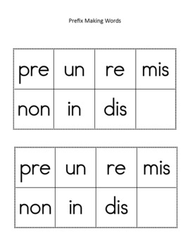 Preview of Prefix making words