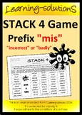 Prefix "mis" - STACK 4 GAME - 50 Words with Flash Cards - 