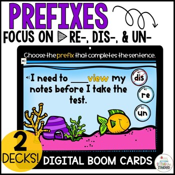 Preview of Prefixes re-, dis-, & un- Digital Boom Cards