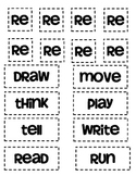 Prefix "re" matching and recording sheet, worksheets and quiz