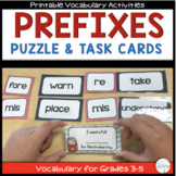 Prefix Activities Task Cards and Puzzles
