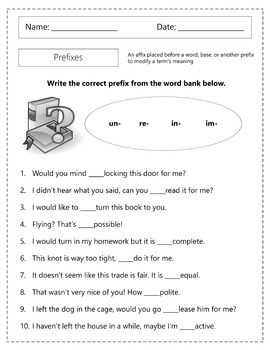 Prefixes Worksheets by Homework Hut | Teachers Pay Teachers