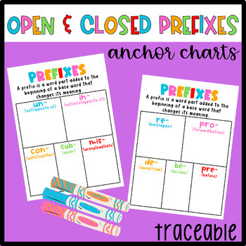 Preview of Prefixes Anchor Chart (Open/Closed)