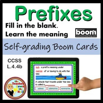 Preview of Prefixes BOOM Cards Digital ELAR Vocab Practice Prefix Activity