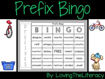 Preview of Prefixes Bingo