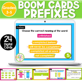 Preview of Prefixes Boom Cards | Digital Task Cards