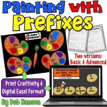 Preview of Prefixes Worksheet and Craftivity in Print and Digital