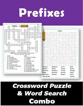 Preview of Prefixes Crossword Puzzle & Word Search Combo