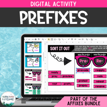 Preview of Prefixes Digital Grammar Activity using Google Slides