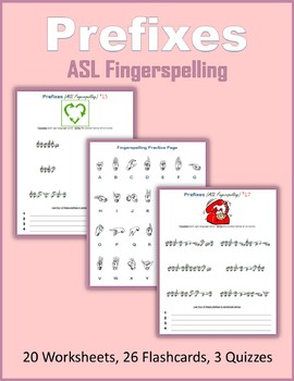 Preview of Prefixes - ASL Fingerspelling (Sign Language)