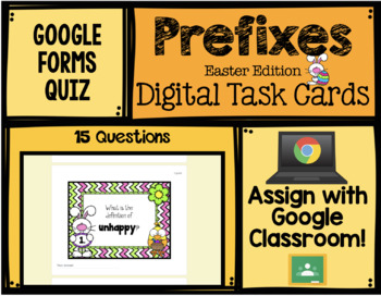 Preview of Prefixes Google Forms Digital Task Cards Distance Learning