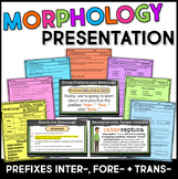 Prefixes INTER-, TRANS-, and FORE- Teaching Slides & Guide