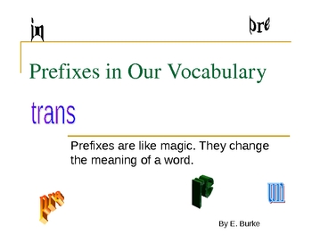 Preview of Prefixes In Our Vocabulary
