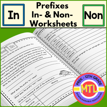 Preview of Prefixes In- and Non- Worksheets