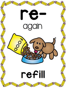 Prefixes Posters and Picture Cards for Center Activities by Miss Giraffe