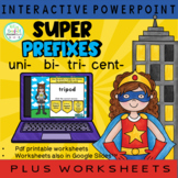 3rd and 4th Grade Prefixes Worksheets & PowerPoint Assessm