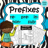 Prefixes IN PRE RE NON SUB Practice and Worksheets NO PREP!!!