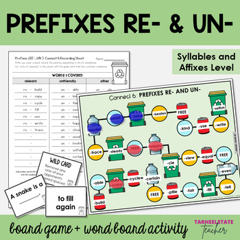 Preview of Prefixes RE-, UN- Syllables and Affixes Spelling Games and Activities