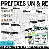 Prefixes RE and UN Worksheets, 2nd Grade Spelling Activiti