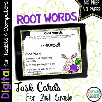 Preview of Prefixes & Root Word 2nd Grade Vocabulary Activity Google Slide Digital Resource