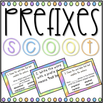 Preview of Prefixes SCOOT! Game, Task Cards or Assessment- Distance Learning