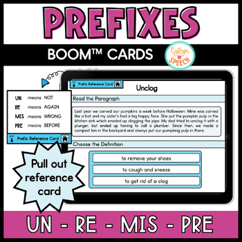 Preview of Prefixes Speech & Language Activities - Morphology & Vocabulary Boom Cards™
