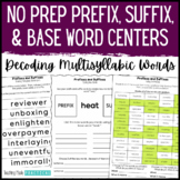 Prefixes & Suffixes Center Activity - Decoding & Building Multisyllabic Words