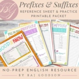 Prefixes & Suffixes | Grammar Practice Packet | No-Prep, P