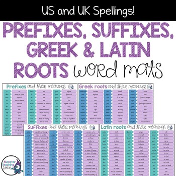Preview of Prefixes, Suffixes, Greek & Latin Roots Word Mats