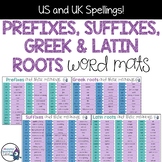 Prefixes, Suffixes, Greek & Latin Roots Word Mats