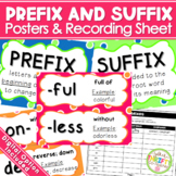 Prefixes & Suffixes Posters & Worksheet | Word Work |  un re dis pre