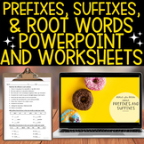 Prefixes & Suffixes PowerPoint and Worksheets