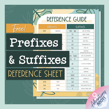 Preview of Prefixes & Suffixes Reference Sheet { FREEBIE! }