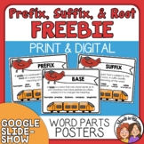 Prefixes, Suffixes, Roots Word Parts Posters and Anchor Ch